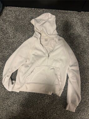 Danskin Cream Half-Zip Hoodie Sweater